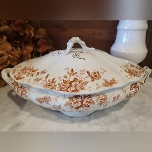 Vintage Floral Ceramic Tureen May Royal England's Wood And Son